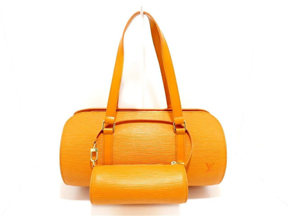 LOUIS VUITTON Soufflot Handbag Epi Mandarin Orange